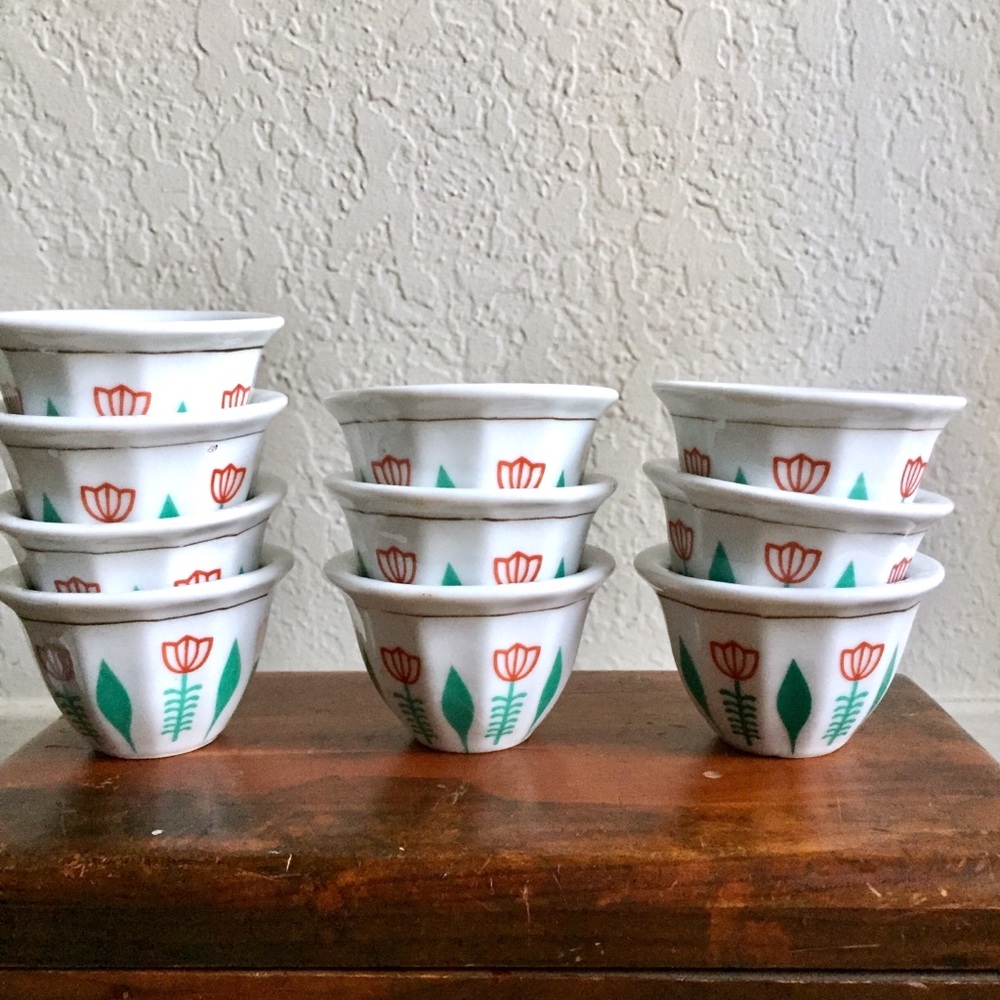 Vintage fine porcelain sake cups